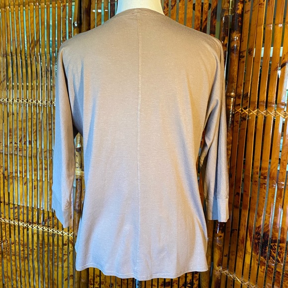 Tan Short Sleeve Cotton Scoop-neck Tee Shirt - Large - Picture 4 of 6